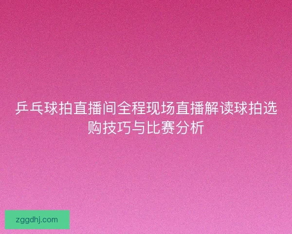 乒乓球拍直播间全程现场直播解读球拍选购技巧与比赛分析