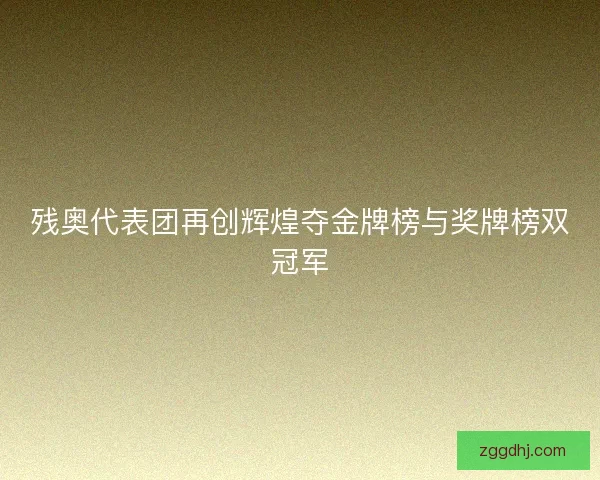 残奥代表团再创辉煌夺金牌榜与奖牌榜双冠军