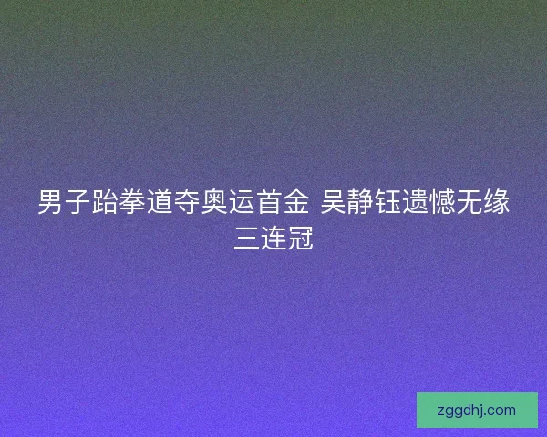 男子跆拳道夺奥运首金 吴静钰遗憾无缘三连冠