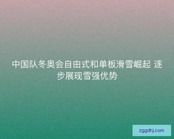 中国队冬奥会自由式和单板滑雪崛起 逐步展现雪强优势 中国队冬奥会自由式和单板滑雪崛起 逐步展现雪强优势