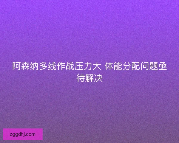 阿森纳多线作战压力大 体能分配问题亟待解决 阿森纳多线作战压力大 体能分配问题亟待解决